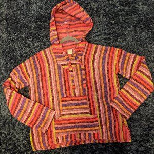 Unisex Pink Stripe Mexican Pullover Hoodie